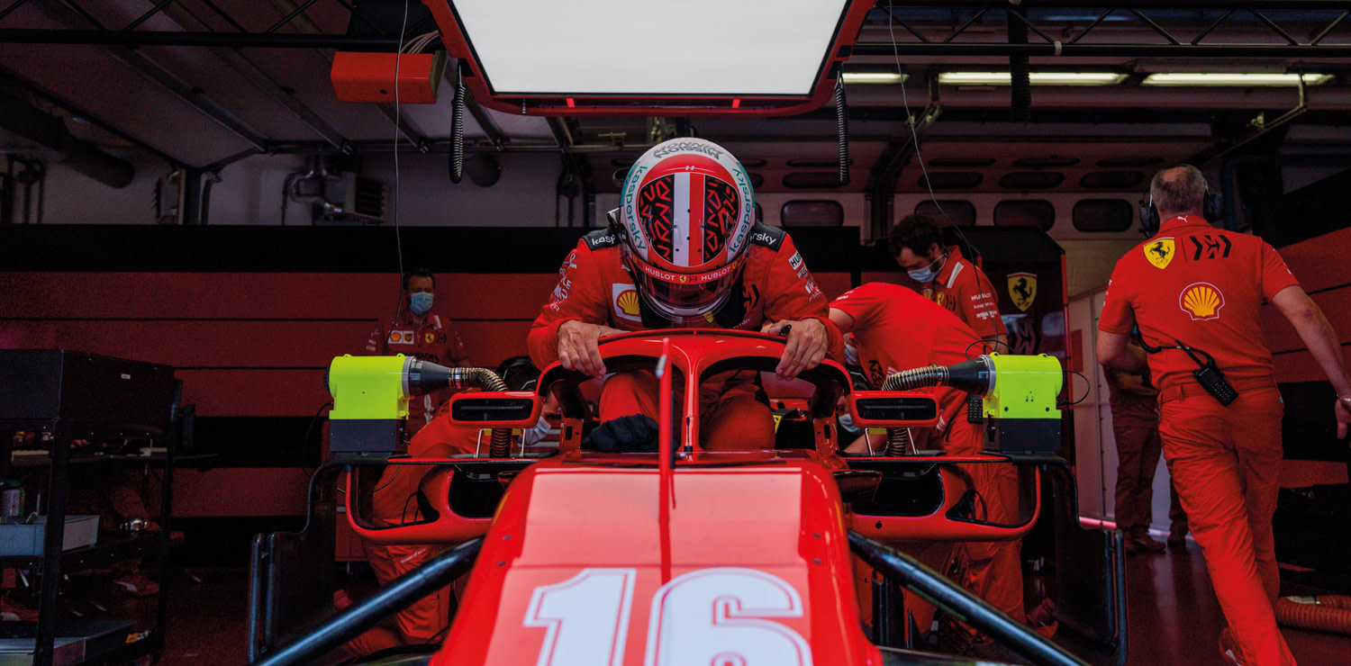 Charles Leclerc’s Ferrari n.16 during  test session at the Mugello Circuit in June 2020. photo courtesy Ferrari and Formula 1® 
